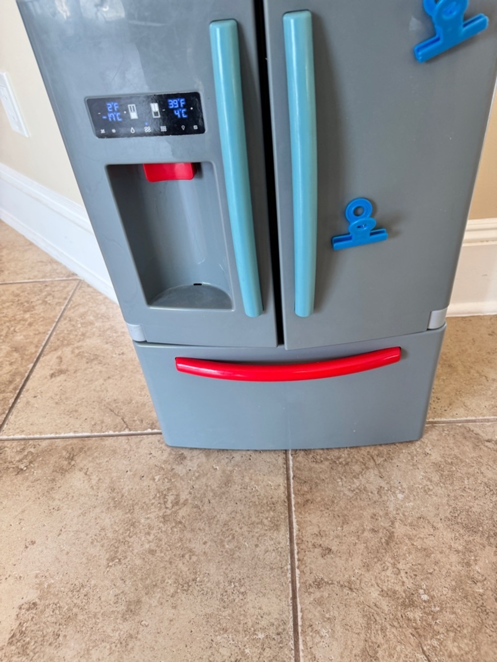 Little Tikes Grey & Blue Pretend Play Refrigerator Food Kids Toddler Boys Girls - Picture 2 of 9